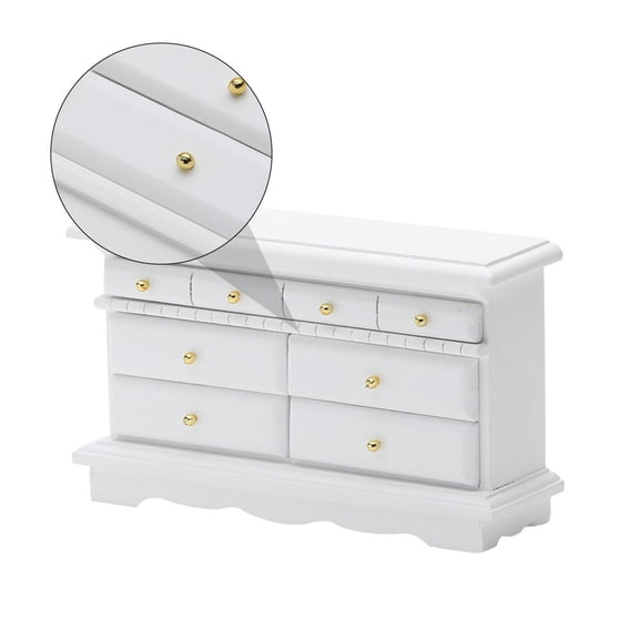 ELAYARD Mini Furniture For Dollhouse Mini Side Cabinet White Lifelike Details 1Pack