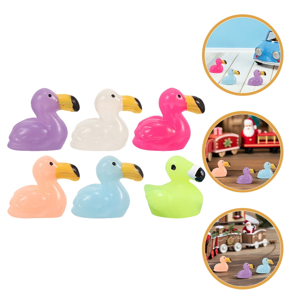 ELAYARD Mini Resin Flamingo Figurines Assorted Colors Tropical Theme ...