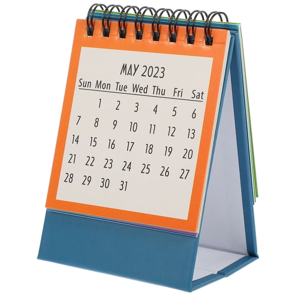 ELAYARD Mini Simple Desk Calendar Blue Paper for Table Calendar for Office Time Management 1Pcs