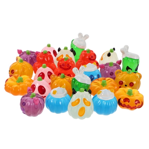ELAYARD Glow in The Dark Pumpkin and Ghost Figurines for Decor Assorted Colors 24Pcs