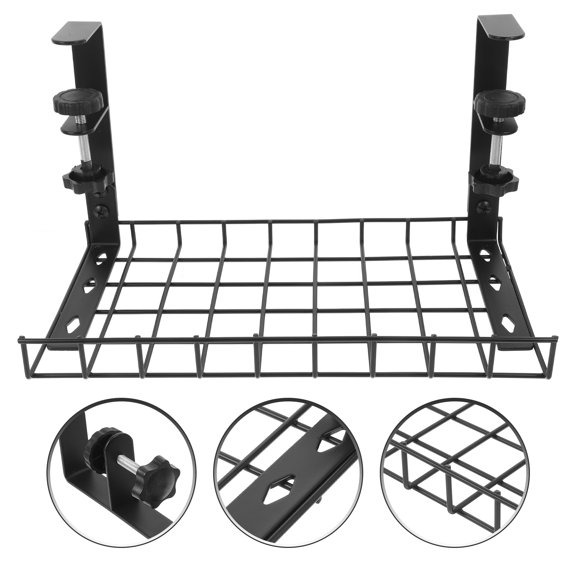 ELAYARD Under Desk Cable Management Tray Black No Drill Installation Desk Wire Organizer