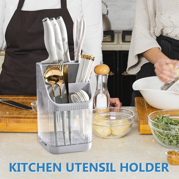 ELAYARD Multifunctional Fork Holder Grey Pet for Kitchen Accessories Storage