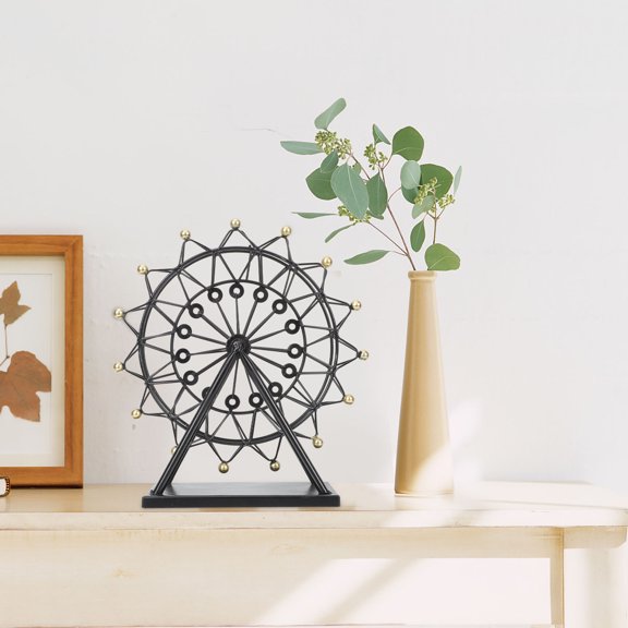 ELAYARD Modern Black Ferris Wheel Statue Shelf Decor for Living Room Office Or Store Display