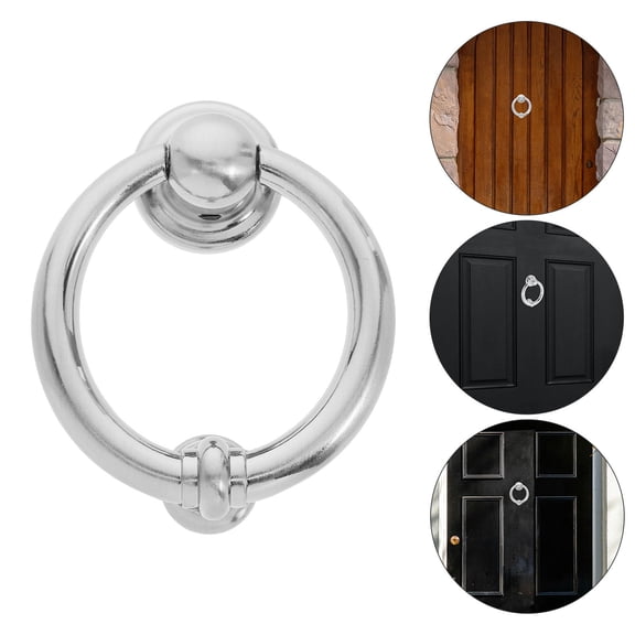ELAYARD Modern Plated Silver Zinc Alloy Door Knocker for Front Door Use with Clear Loud Sound and Rust Resistance