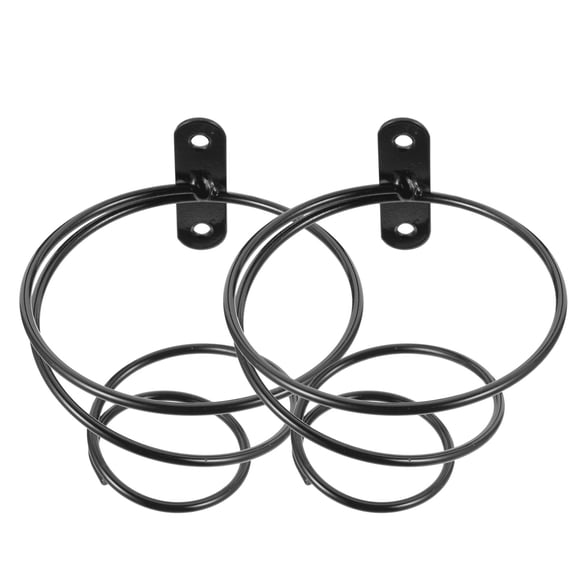 ELAYARD Set of 2 Black Metal Wall Mount Wine Holders Single Bottle Display Rack for Restaurants and Hotels
