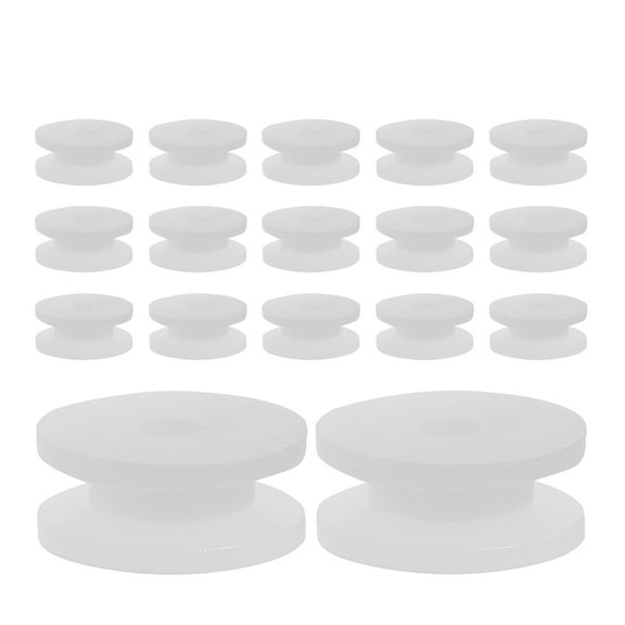 ELAYARD 20Pcs White Plastic Pulley Wheels for Lifting Single Pulley and Cable Systems