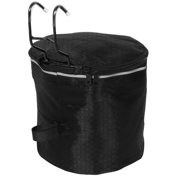 ELAYARD Mountain Bike Basket Black Durable Canvas and Iron Multifunctional Design