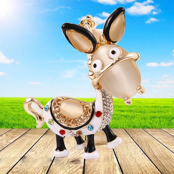 ELAYARD Crystal Donkey Keyrings with Alloy Metal and Multi Colored Crystals for Handbag Decoration