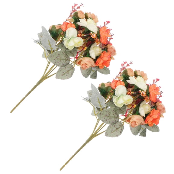 ELAYARD 2Pcs Simulation Rose Flower Arrangement Prop for Wedding Event Home Table and Room Decor