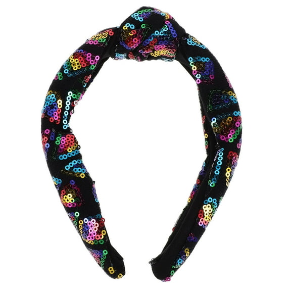 ELAYARD Multi-Color Glitter Knot Headband Wide Turban Style Fabric Sequin Hair Band for Women and Girls