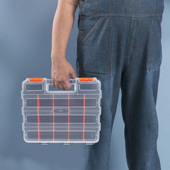 ELAYARD Multi Compartment Electronic Components Box with Clear Lid for Small Parts Storage and Organization