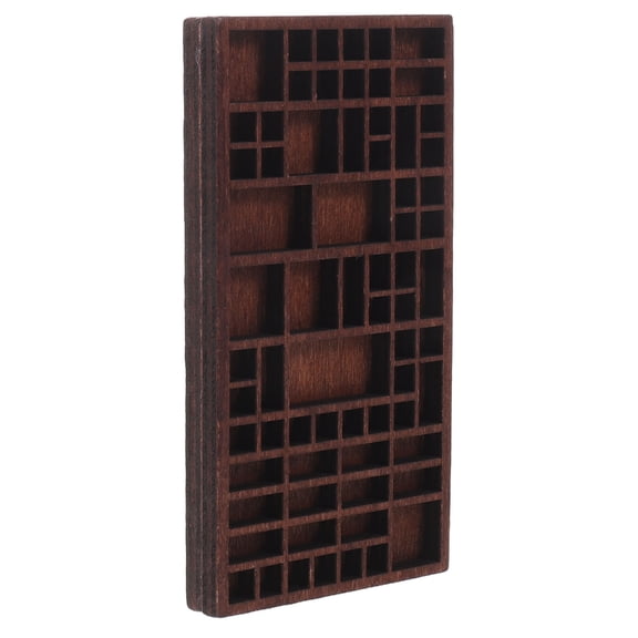 ELAYARD Multi Compartment Wooden Storage Box for Rock Collection and Mineral Display Coffee