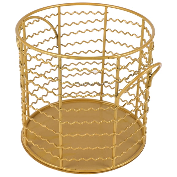 ELAYARD Golden Iron Art Basket - Decorative Storage Container for Fruits, Snacks, and Household Items Organizer