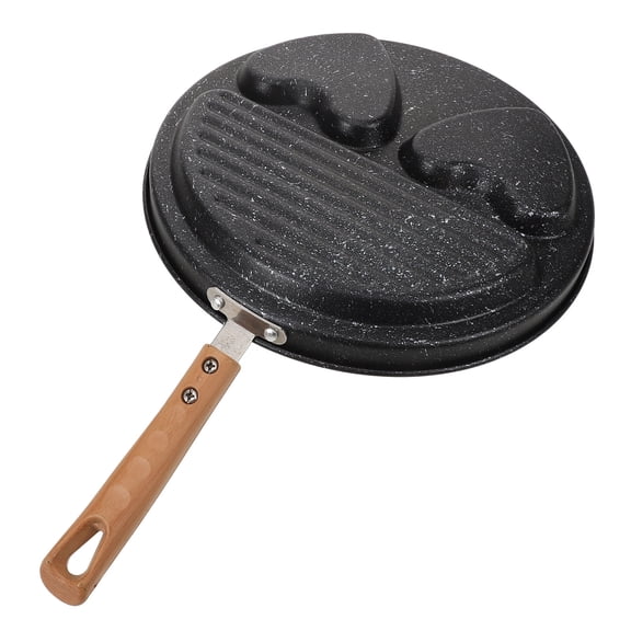 ELAYARD Divided Nonstick Black Frying Pan, Stainless Steel, Ideal for Eggs and Pancakes