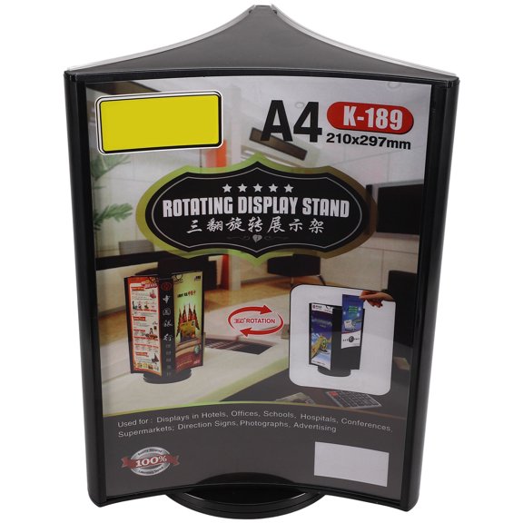 ELAYARD Multi Side Acrylic Menu Stand with Black Base for Brochure and Menu Presentation