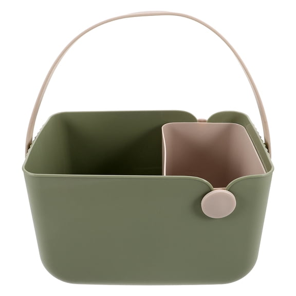 ELAYARD Green Plastic Bathroom Storage Basket with Handle for Shower Organizer and Shower Essentials