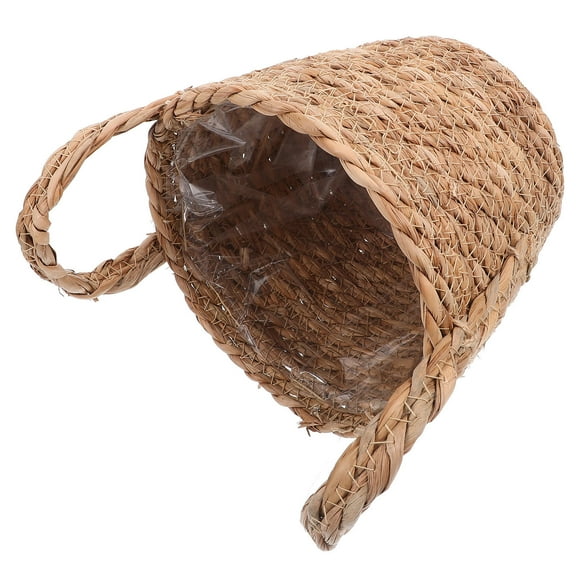 ELAYARD Bulrush Material Flower Basket Planter for Home Decor Woven Indoor Plant Basket