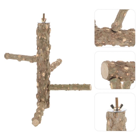 ELAYARD Bird Platforms for Cages Bird Perch Stand Wood Perching 1Pcs