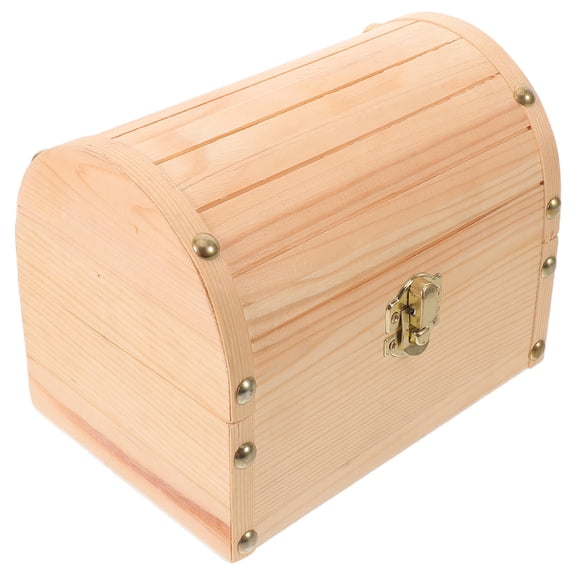 ELAYARD Natural Wood Small Treasure Chest with European Design for Home and Studio Use