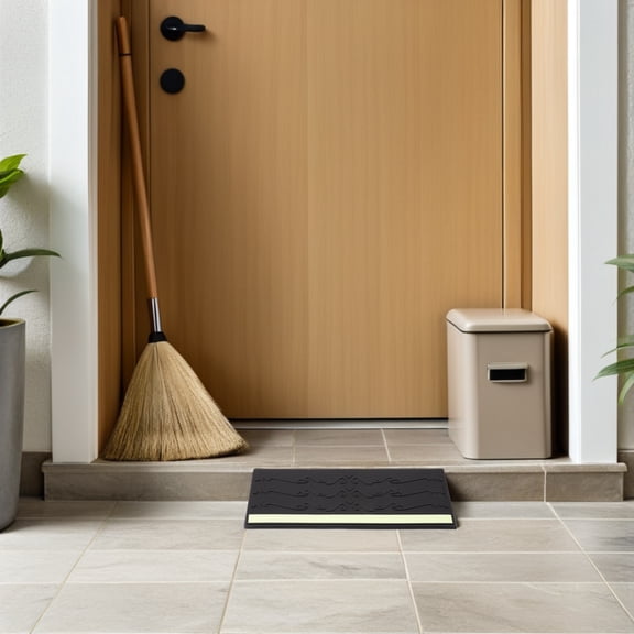 ELAYARD Black Rubber Threshold Ramp for Easy Smooth Transition of Wheelchairs, Robot Vacuums, and Mobility Devices