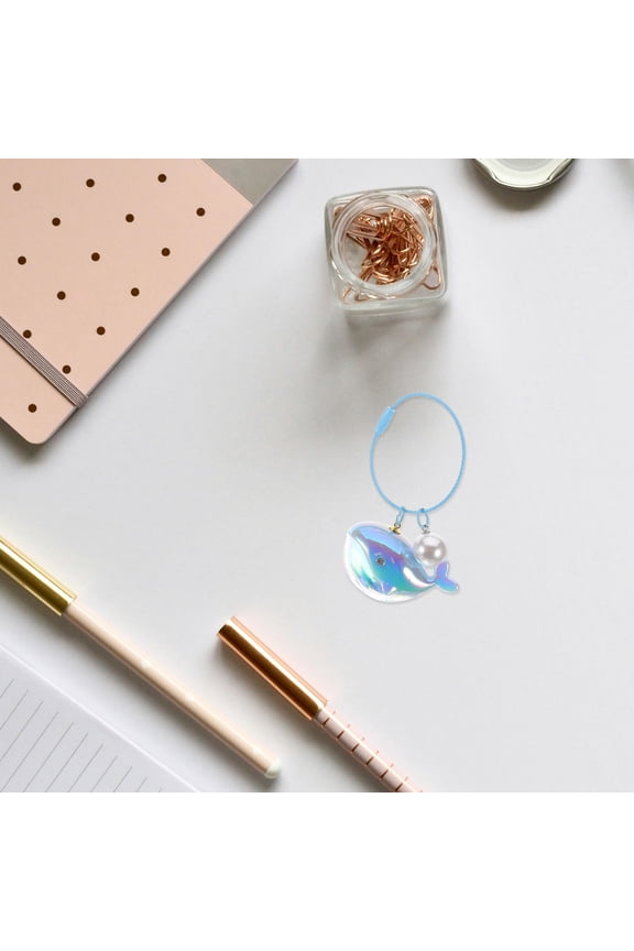 Whale Keychain Sky-Blue PVC Zinc Alloy Acrylic for Bag Charm and Decoration