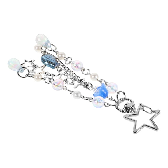 ELAYARD Ocean Fish Keychain Charm with Vibrant Beads, Ideal Pendant Accessory for Phone Cases, Bags, Backpacks, and More