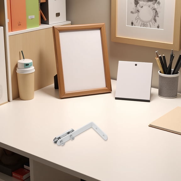 ELAYARD White L-Shaped Desk Panel Bracket Partition Clamp for Easy Installation and Stable Support