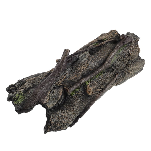 ELAYARD Olive Green Resin Hollow Tree Log Aquarium Decor Safe Shelter for Reptiles Frogs and Betta Fish