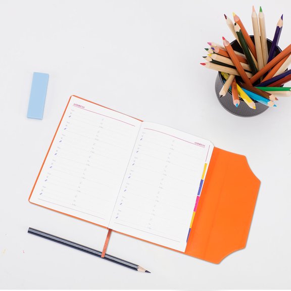 ELAYARD Orange Calendar Planner for Office with Daily Weekly Notes and Ink Resistant Paper