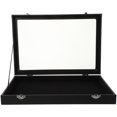 thumbnail image 1 of ELAYARD Sturdy Black Jewelry Box Organizer with Glass Lid Ideal for Home Jewelry Storage, 1 of 7