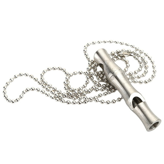 ELAYARD Outdoor Dog Bark Control Whistle Silver Metal with Chain for Easy Carrying