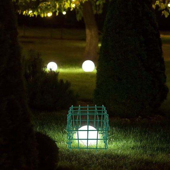 ELAYARD Outdoor Solar Lamp Cage Wire Guard Green Iron Impact Resistant Design