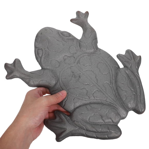 ELAYARD Decorative Plated Cast Iron Frog Statue Garden Stepping Stone for Outdoor Yard Pathway and Lawn Decor