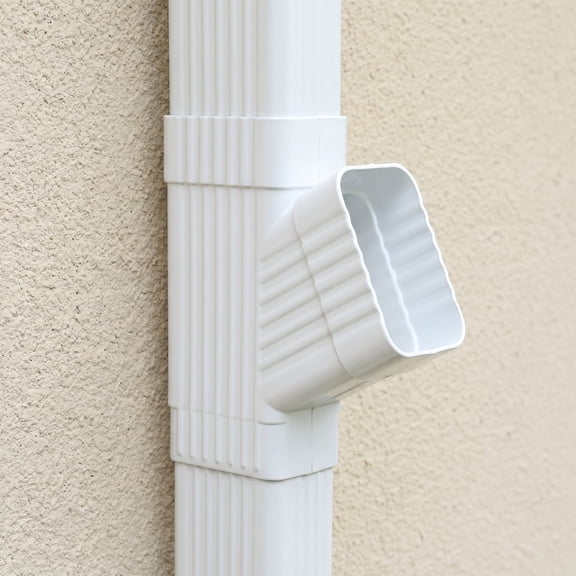 ELAYARD Outdoor White Downspout Y Splitter Connector with Consistent Diameter for Rainwater Flow