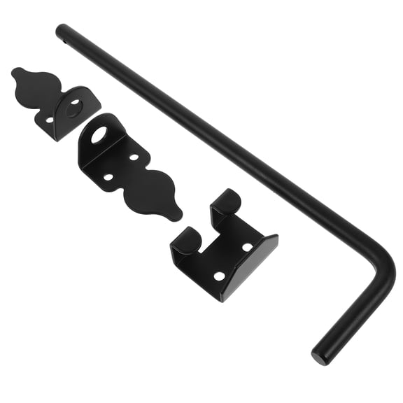 ELAYARD Black Metal Cane Bolt for Home, Secure Wood Gates and Fences, Durable Design