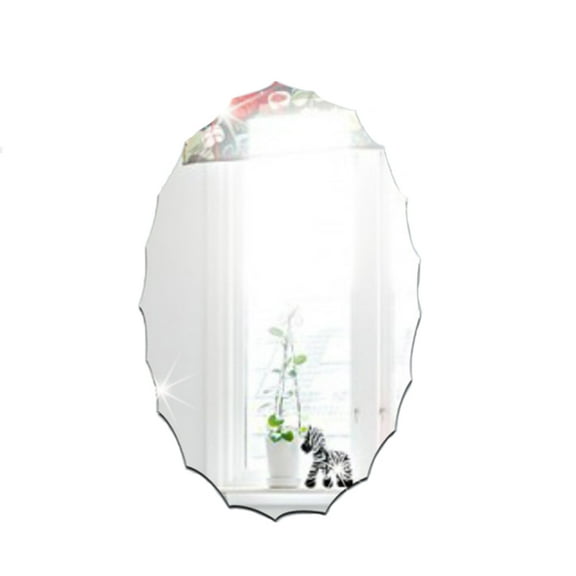 ELAYARD Plated Oval , Flexible Adhesive Decorative Mirror for Bathroom and Home Wall Decoration