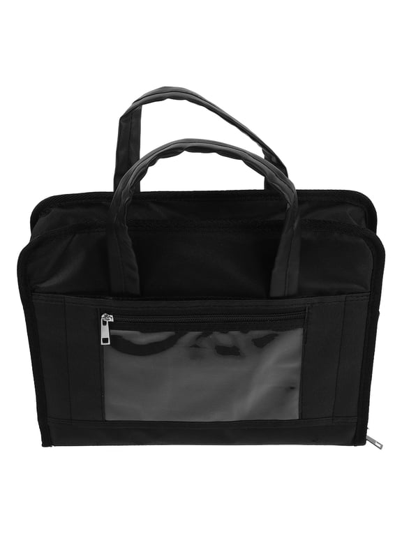 Oxford Cloth Briefcase with Combination Lock for Secure Laptop and Document Storage in Black