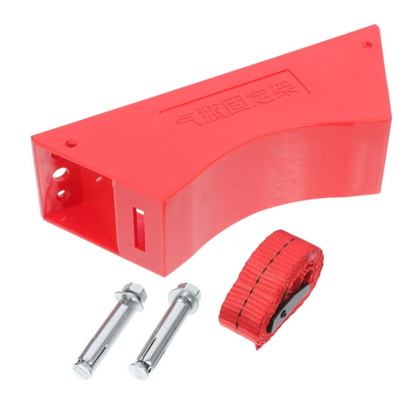 ELAYARD Wall Mounted Oxygen Cylinder Bracket, Plastic Red Gas Cylinder Holder, Anti-Slip Design, 1 Set