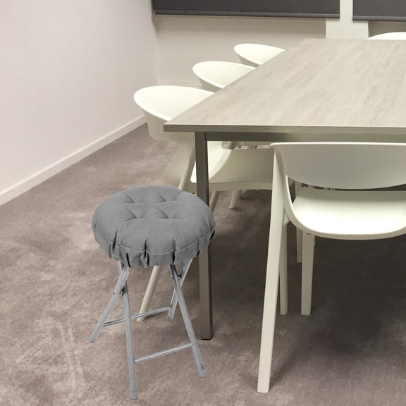 ELAYARD Grey Round Bar Stool Covers Stretchable Elastic Padded Seat Cushion Non-Slip Washable Slipcover for Home