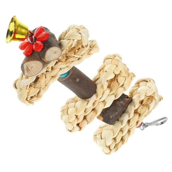 ELAYARD 1 Set Interactive Bird Toys Parakeet Made of Natural Wood Assorted Color for Bird Owners