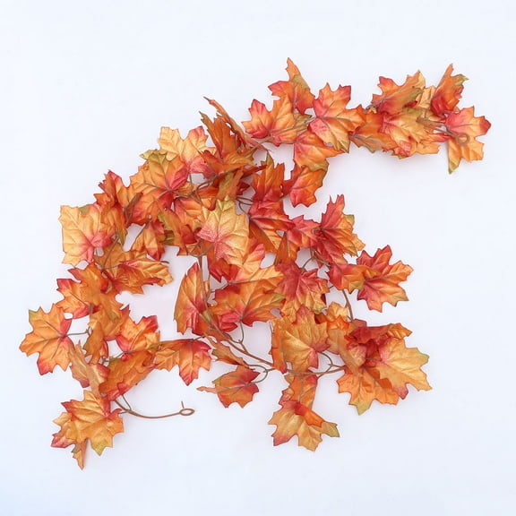 ELAYARD Orange Maple Leaf Vine Artificial Rattan Decoration for Wedding, Festival, Home, Party, Seasonal Display