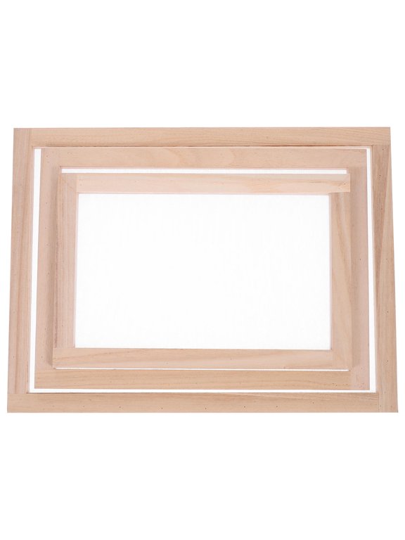 Paulownia Wood Paper Making Frame with Mesh, 3-Piece Handmade Paper Mold Deckle Set for Crafts and Art Projects