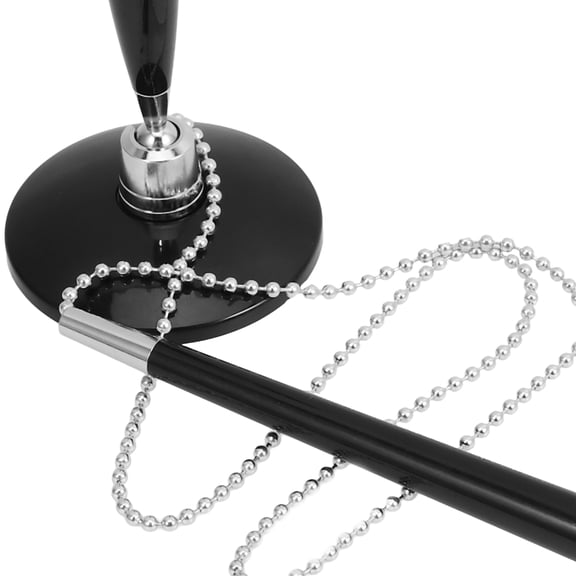 ELAYARD Professional Ballpoint Pen with Chain Black Plastic and Stainless Steel