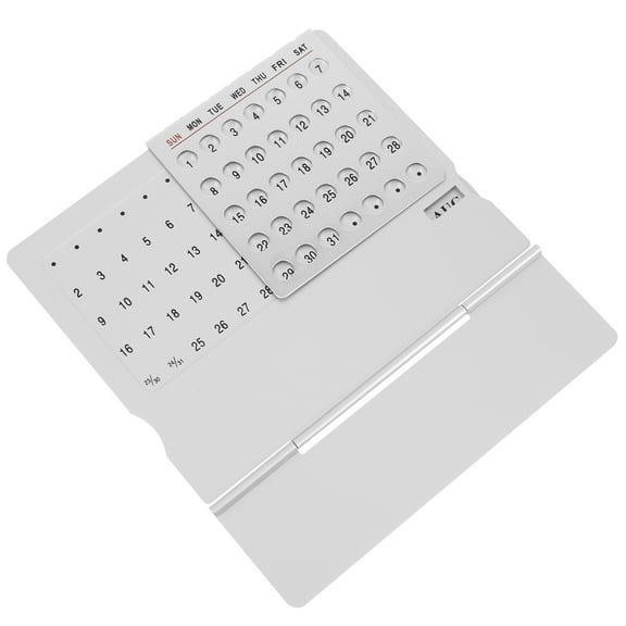 ELAYARD White Metal Desktop Perpetual Calendar for Home Office Daily Date Display