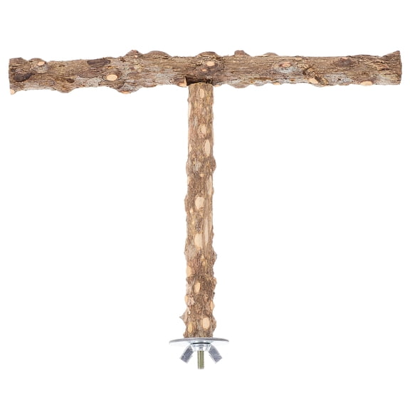 ELAYARD Light Brown Natural Wood Bird Perch Stand for Parrots Chewing and Climbing
