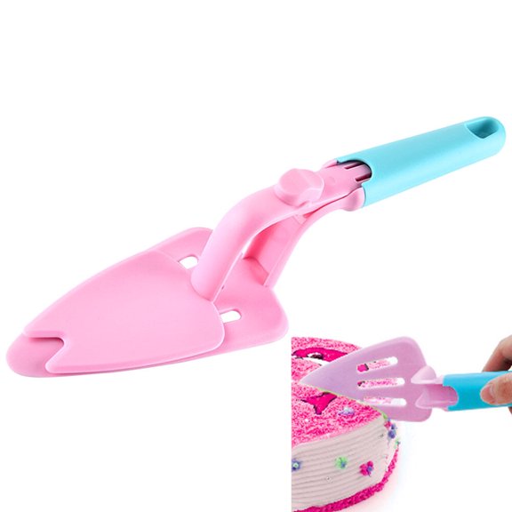 ELAYARD Pink Plastic Cake Server with Detachable Handle for Serving Cake Pie and Pizza
