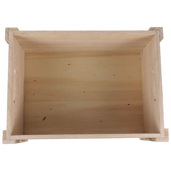 ELAYARD Small Wood Crate Wooden Planter Box Khaki Color with Vintage Rustic Style for Indoor Plants