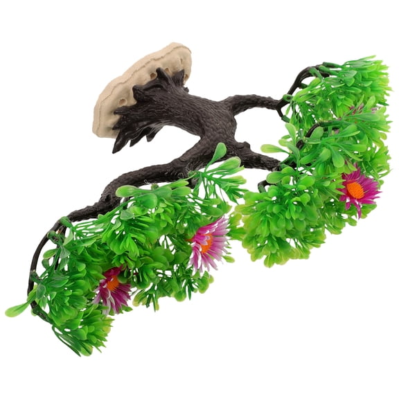 ELAYARD Aquarium Dcor Plastic Plants Green Tree Shape 1Pack