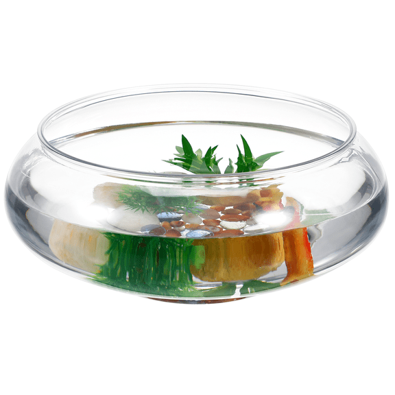 ELAYARD Clear Round Betta Fish Tank 2pcs Plastic Fish Bowls Goldfish Aquarium