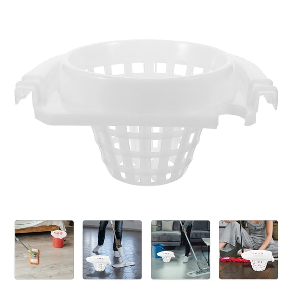 ELAYARD White Portable Mop Bucket with Drainage Basket for Efficient Floor Cleaning and Disposal